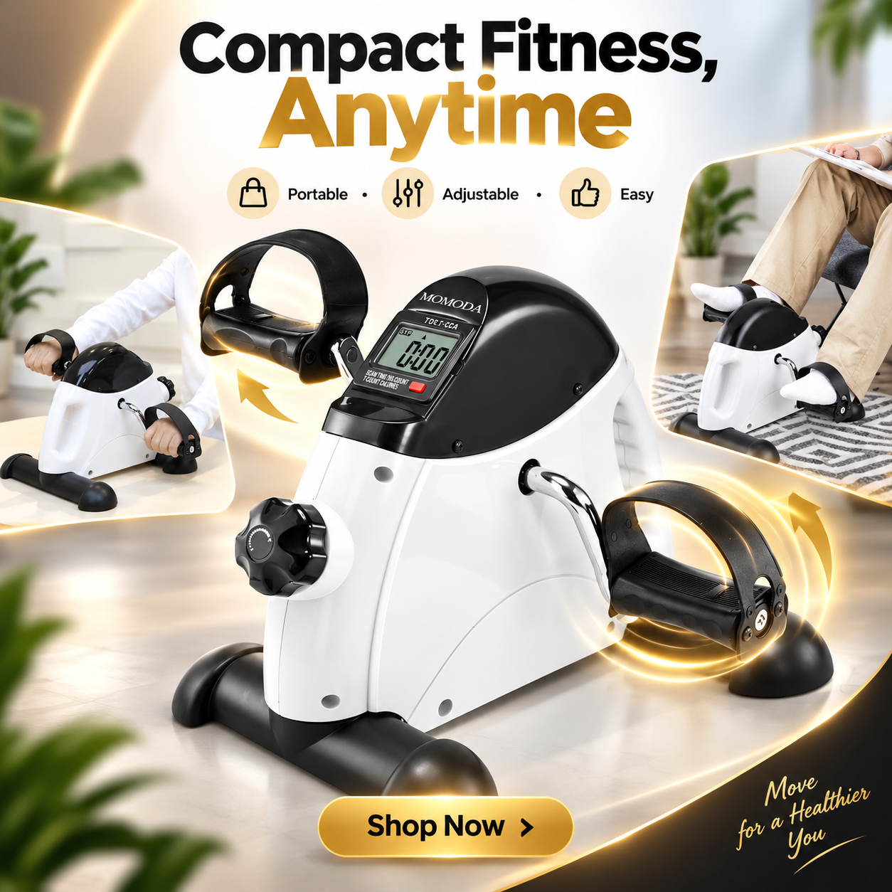Pedal Exerciser Mini Exercise Bike for Leg & Arm with LCD Display - Image 6