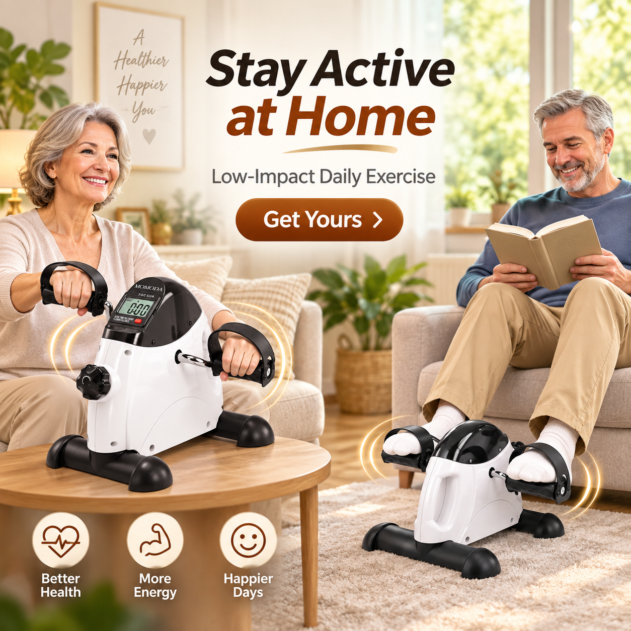 Pedal Exerciser Mini Exercise Bike for Leg & Arm with LCD Display - Image 2