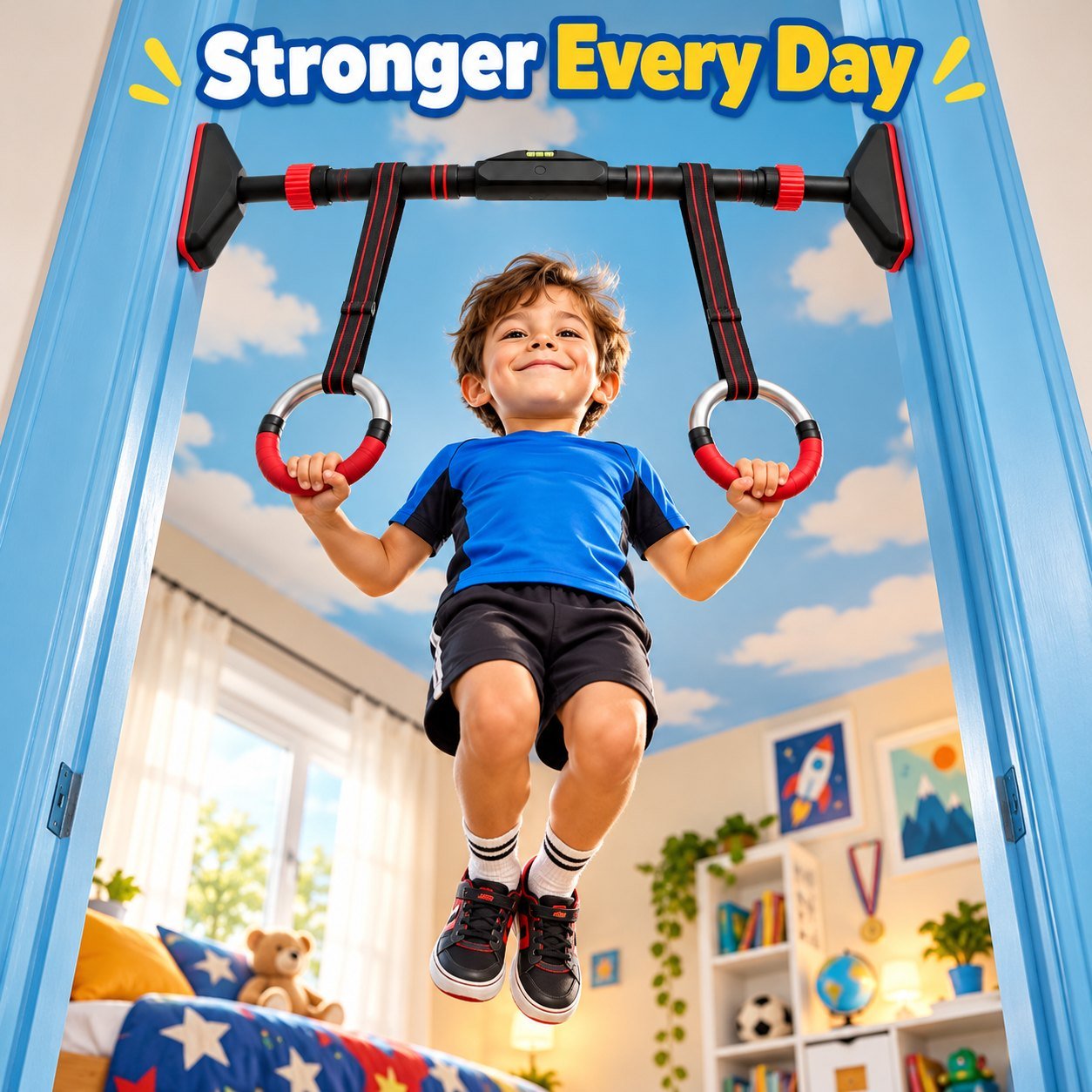 Door pull up bar for kids – stronger every day
