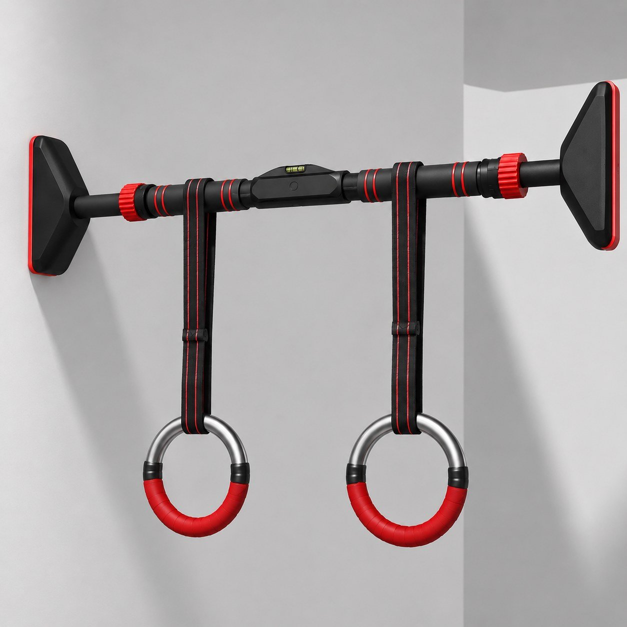 Door pull up bar for kids with gymnastic rings