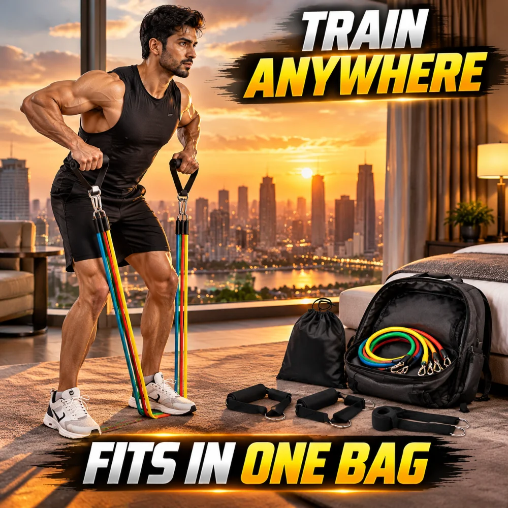 Portable resistance band for travel workout