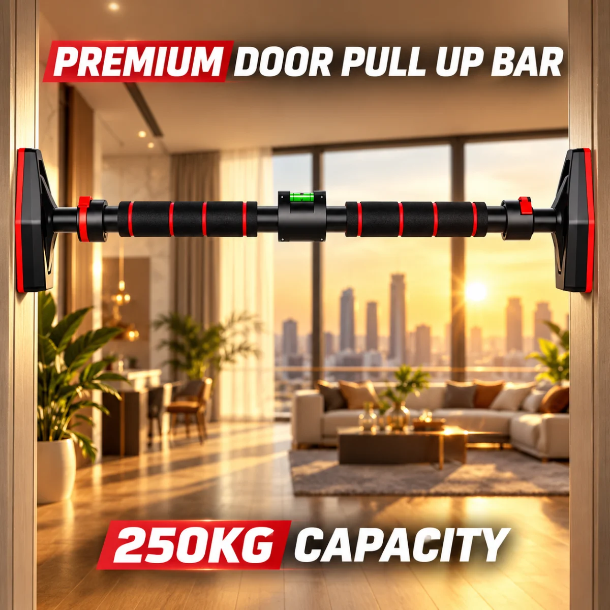 Premium Door Pull Up Bar 250KG capacity no drilling