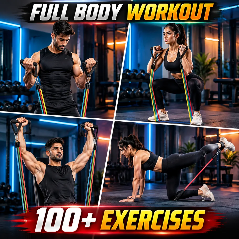 Full body workout with resistance band - 100+ exercises