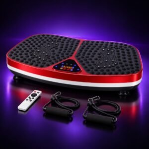 Ultrathin vibration plate exercise machine with remote and resistance bands