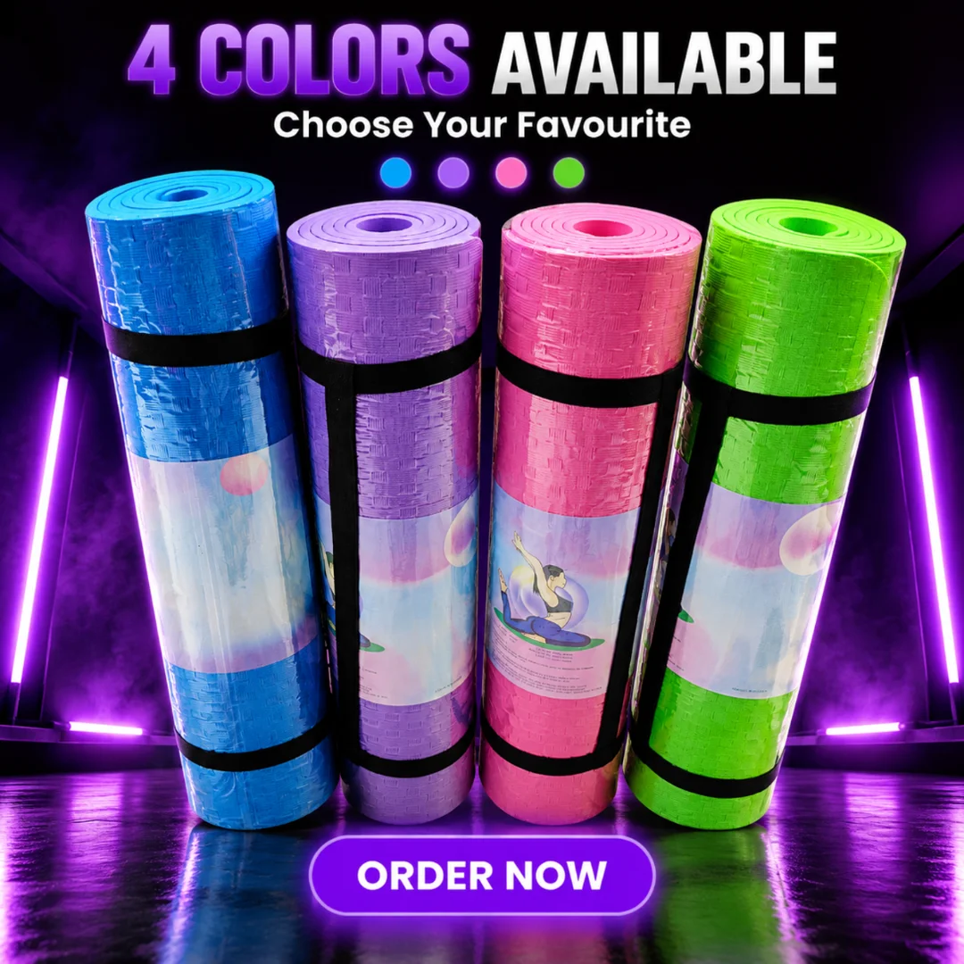 8mm yoga mat blue purple pink green colors