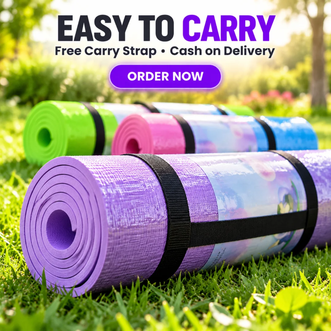 8mm yoga mat with free carry strap